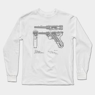 Gun Design vintage patent drawing Long Sleeve T-Shirt